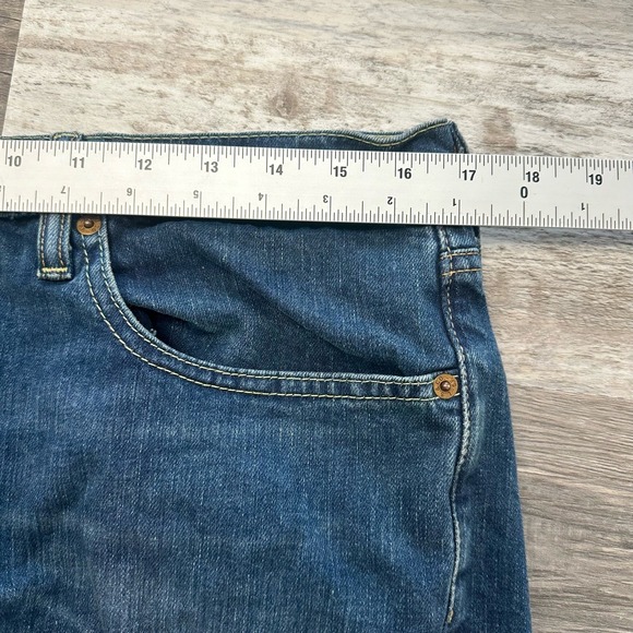 Levi's 511 Red Tab Faded Dark Wash Blue Mens 34x31 Worn In Slim Fit Denim Jeans - Picture 6 of 11